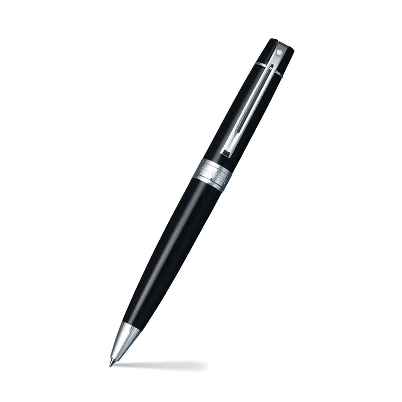 Sheaffer Gift Set 300 9312 Ballpoint Pen with Medium Notebook Glossy Black with Chrome Trims