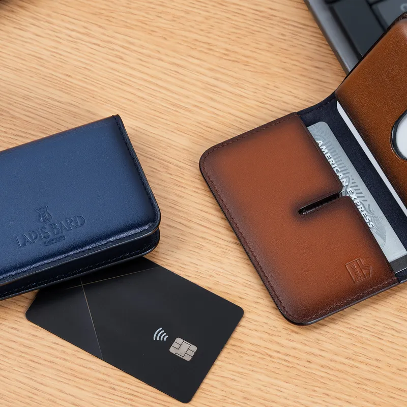 Lapis Bard Ducorium Cognac Moulded Credit Card Case