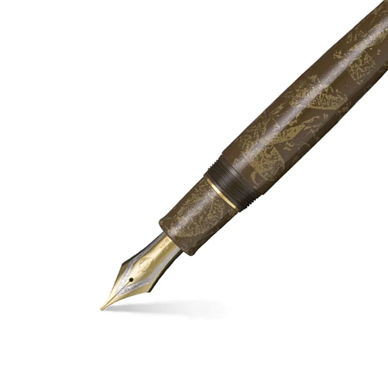 Sailor Iro Miyabi II Bun Jin Cha King of Pens Fountain Pen (21K Broad) - Brown With Gold Trims