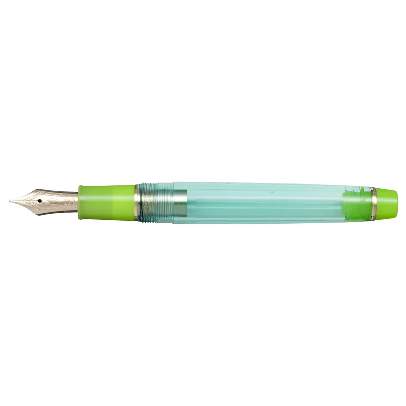 Sailor Gift Set Manyo II 'Grass' Professional Gear Slim Fountain Pen (14K Medium) With Manyo Ink 50 ML - Green With Gold Trims