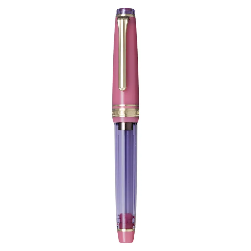 Sailor Gift Set Manyo II 'Rabit Ear Iris' Professional Gear Slim Fountain Pen (14K Medium) With Manyo Ink 50 ML - Pink With Gold Trims