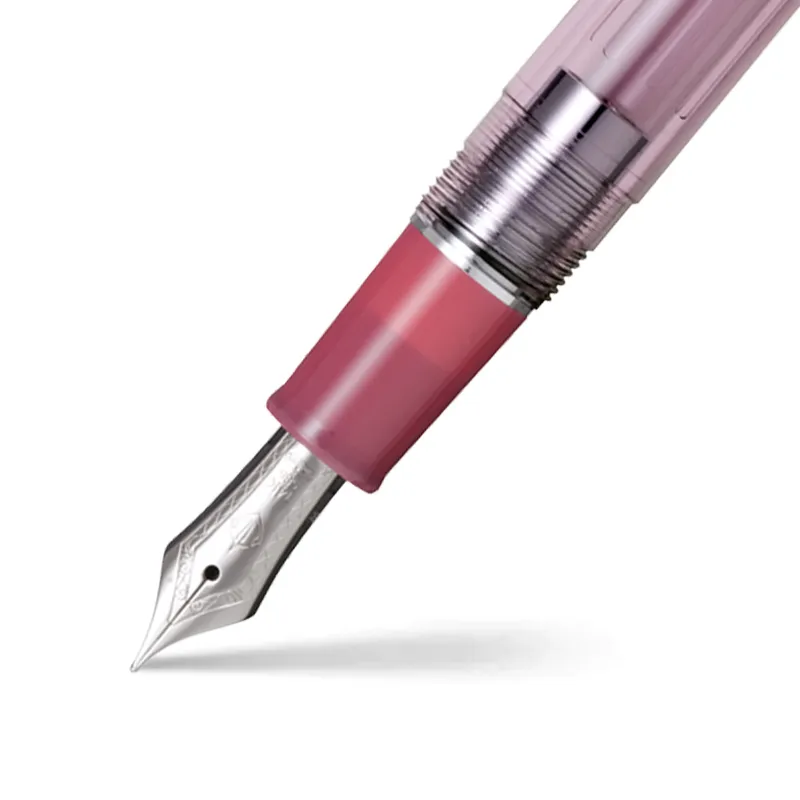 Sailor Gift Set Manyo II 'Wisteria' Professional Gear Slim Fountain Pen (14K Medium) With Manyo Ink 50 ML - Red With Rhodium Trims