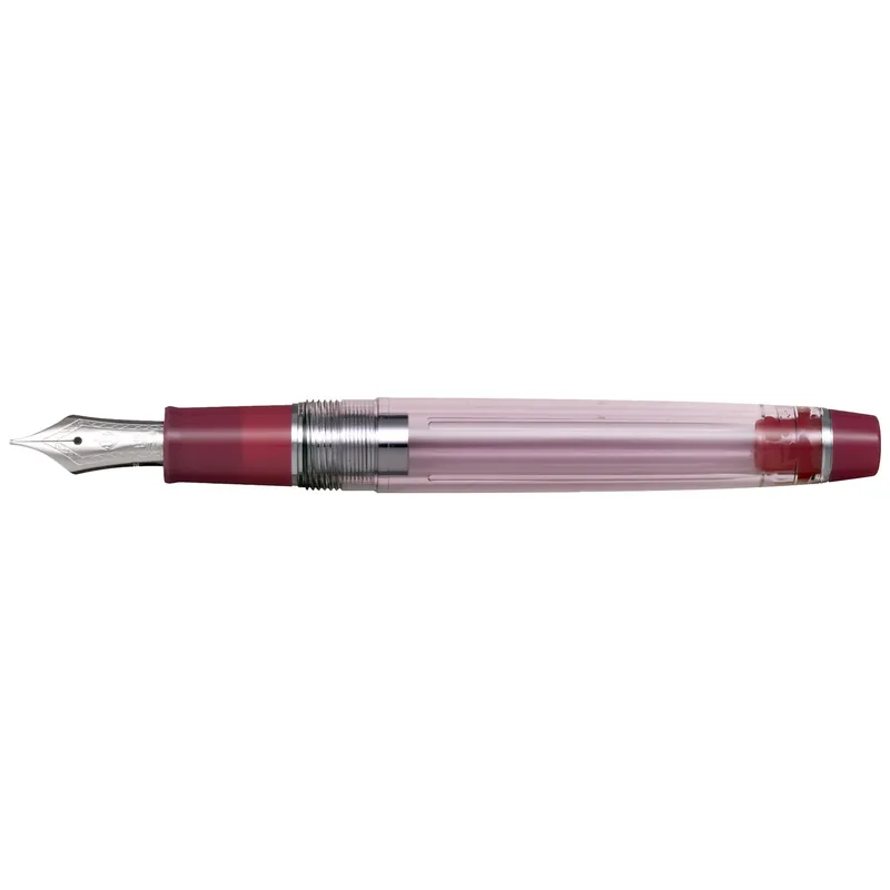 Sailor Gift Set Manyo II 'Wisteria' Professional Gear Slim Fountain Pen (14K Medium) With Manyo Ink 50 ML - Red With Rhodium Trims