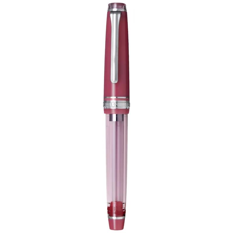 Sailor Gift Set Manyo II 'Wisteria' Professional Gear Slim Fountain Pen (14K Medium) With Manyo Ink 50 ML - Red With Rhodium Trims