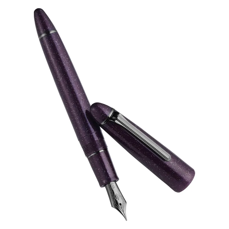 Sailor 1911 Ringless Galaxy Megellanic Cloud Fountain Pen (21K Medium) - Purple With Black Trims
