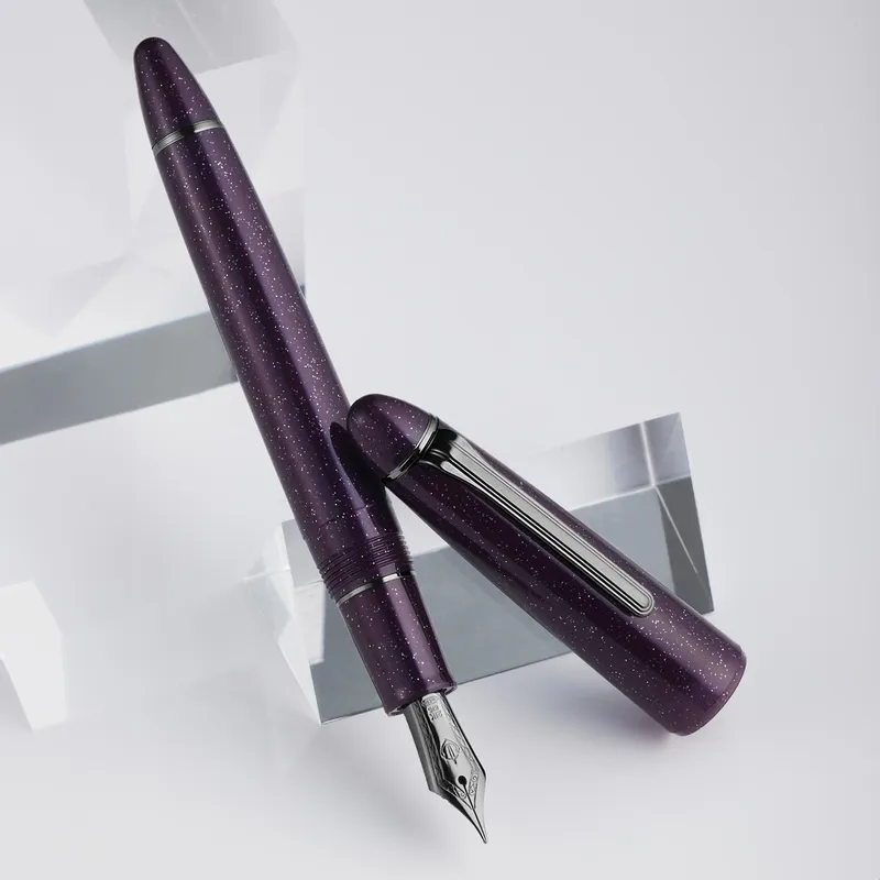 Sailor 1911 Ringless Galaxy Megellanic Cloud Fountain Pen (21K Medium) - Purple With Black Trims