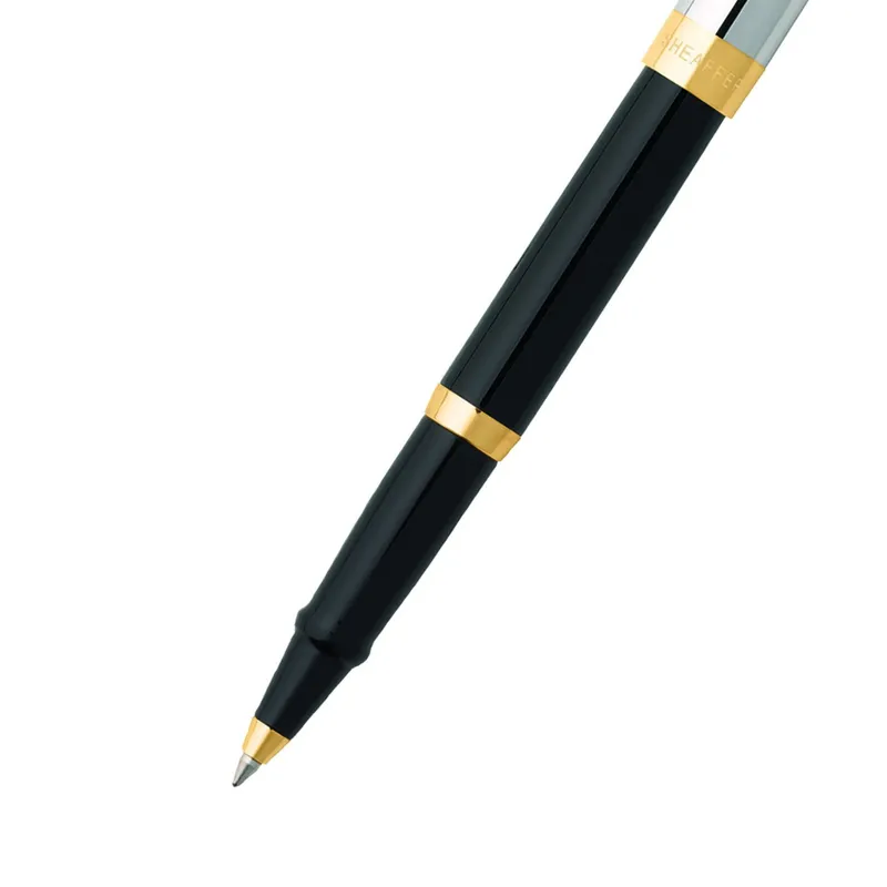 Sheaffer SAGARIS 9475 Gloss Black Barrel and Chrome Cap Rollerball Pen With Gold Tone  trim