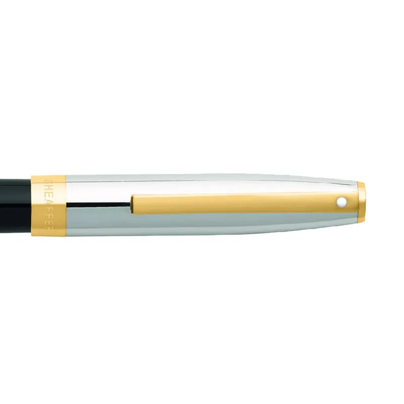 Sheaffer SAGARIS 9475 Gloss Black Barrel and Chrome Cap Rollerball Pen With Gold Tone  trim