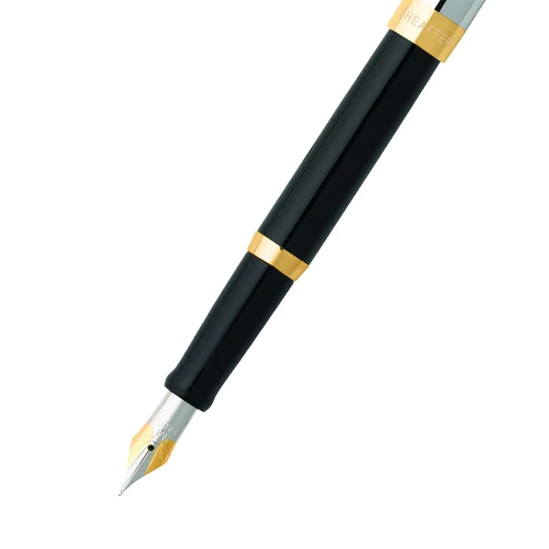 Sheaffer SAGARIS 9475 Gloss Black Barrel and Chrome Cap Fountain Pen With Gold Tone  trim - Medium