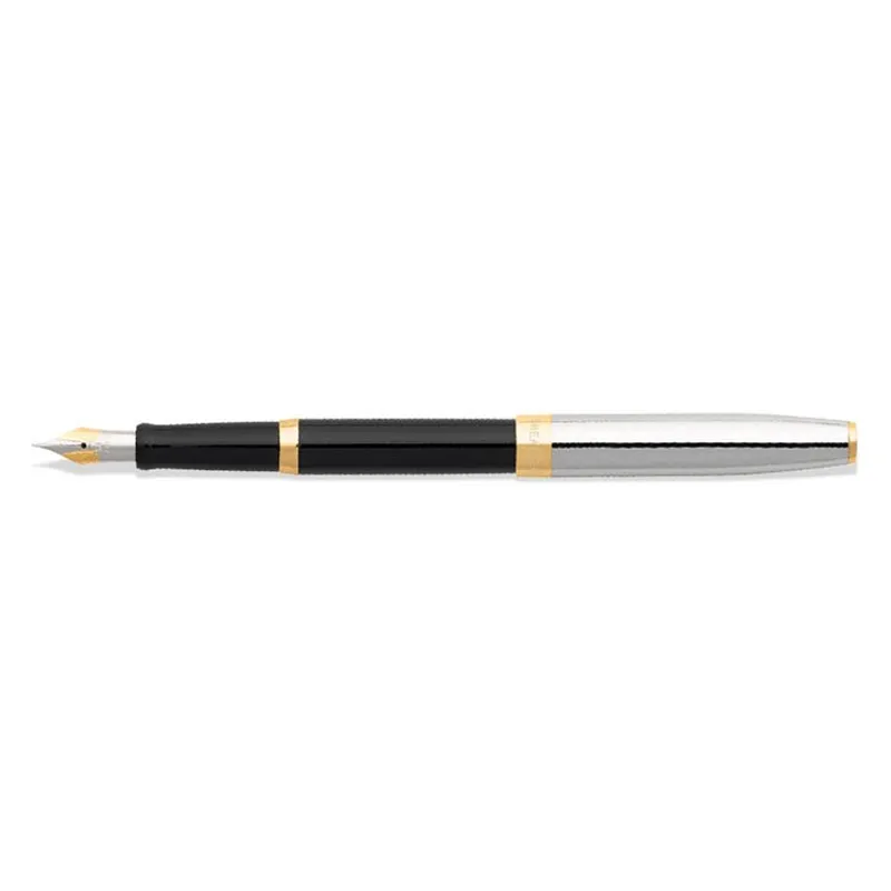 Sheaffer SAGARIS 9475 Gloss Black Barrel and Chrome Cap Fountain Pen With Gold Tone  trim - Medium