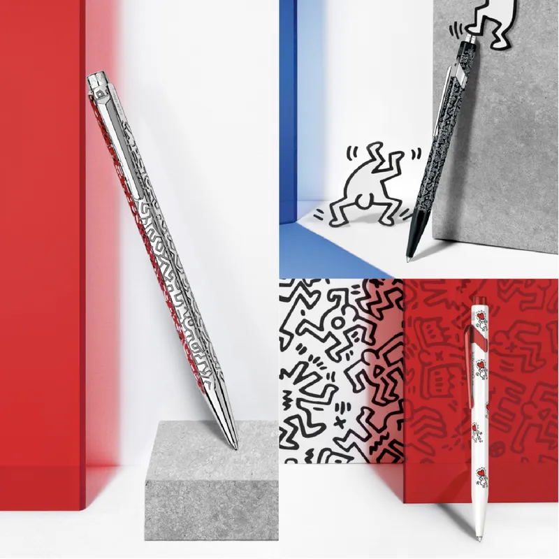 Caran d'Ache Ecridor Xmas23 Keith Haring Ballpoint Pen - Silver