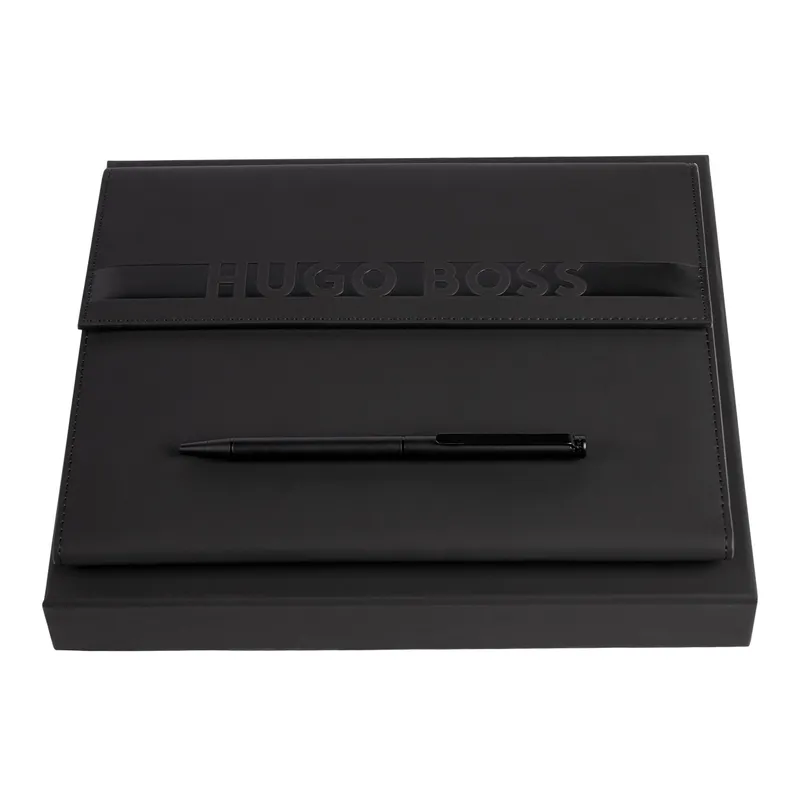Hugo Boss Set Ballpoint Pen And Folder A5 Matte Black