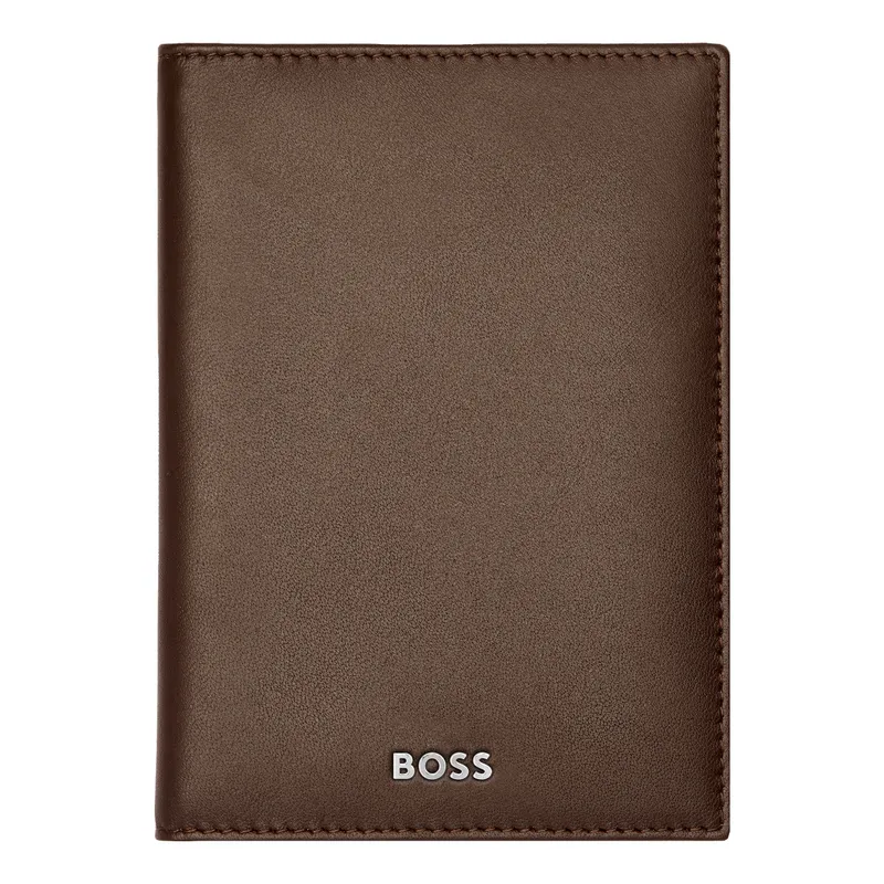 Hugo Boss Passport Holder Classic Smooth Brown