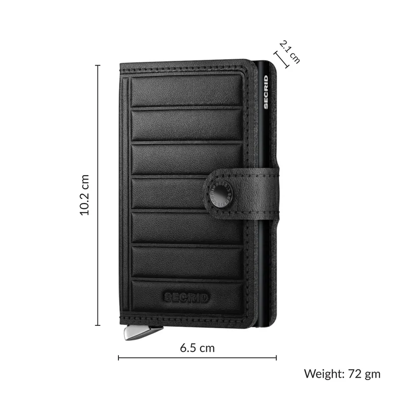 Secrid Miniwallet Embossed Lines Mei-Black