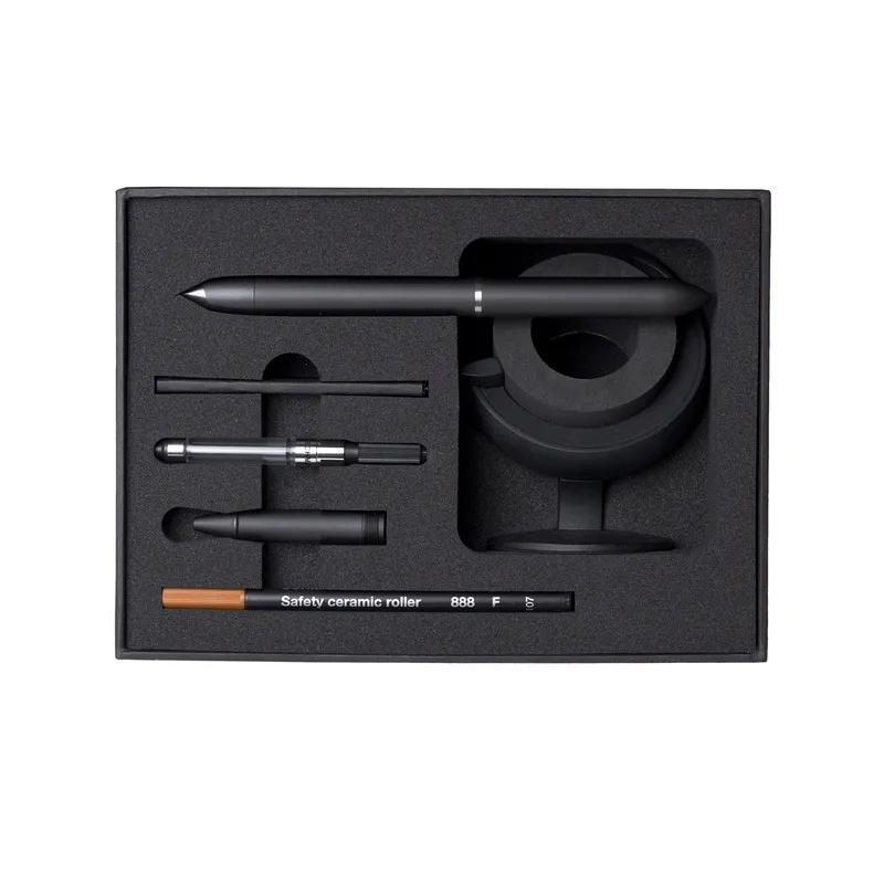 Novium Gift Set Hover 3.0 Rollerball Pen With Fountain Pen - Deep Black