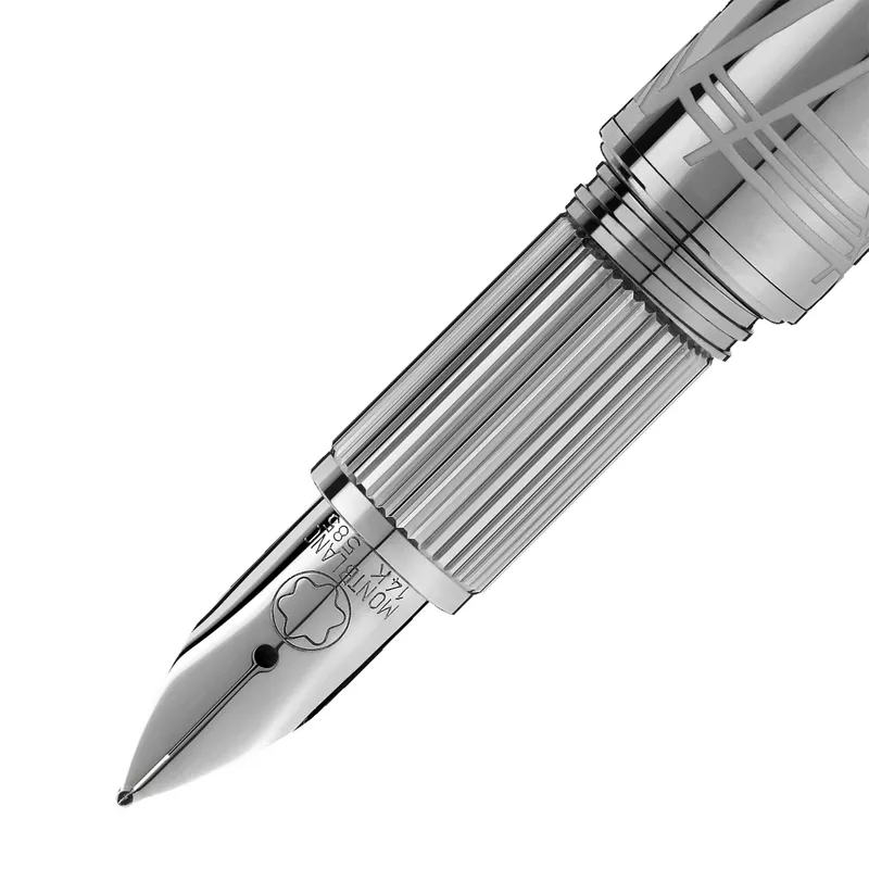 Montblanc StarWalker Space Blue Precious Metal Fountain Pen (14K Medium) - Silver