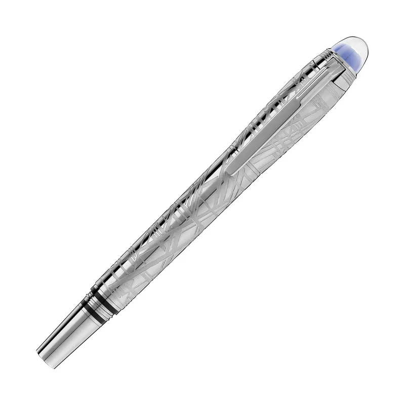 Montblanc StarWalker Space Blue Precious Metal Fountain Pen (14K Medium) - Silver