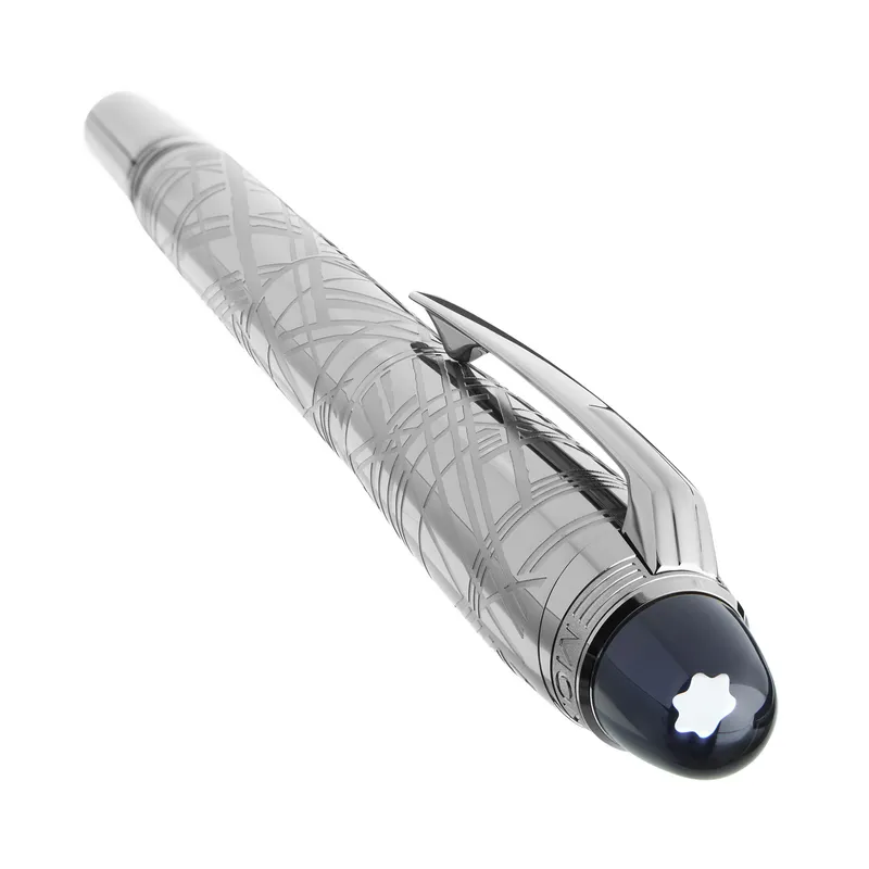 Montblanc StarWalker Space Blue Precious Metal Fountain Pen (14K Medium) - Silver