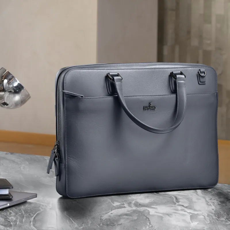 Lapis Bard Ducorium Leather Spencer 15-inch Laptop Business Bag - Graphite
