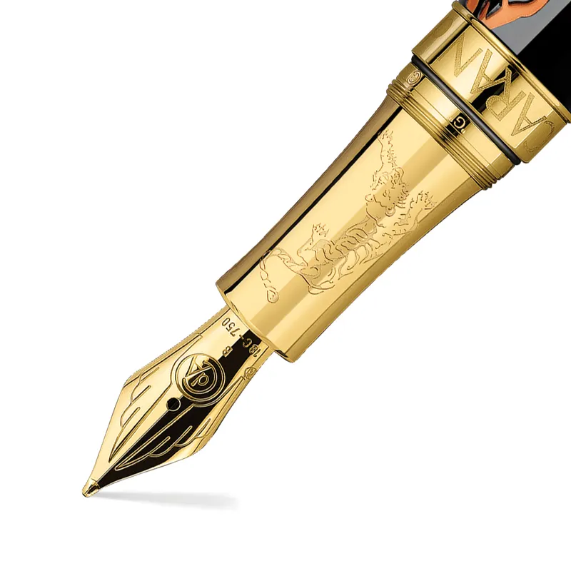 Caran d'Ache Limited Edition Year Of The Tiger Fountain Pen (18K Medium) - Black With Gold Trims