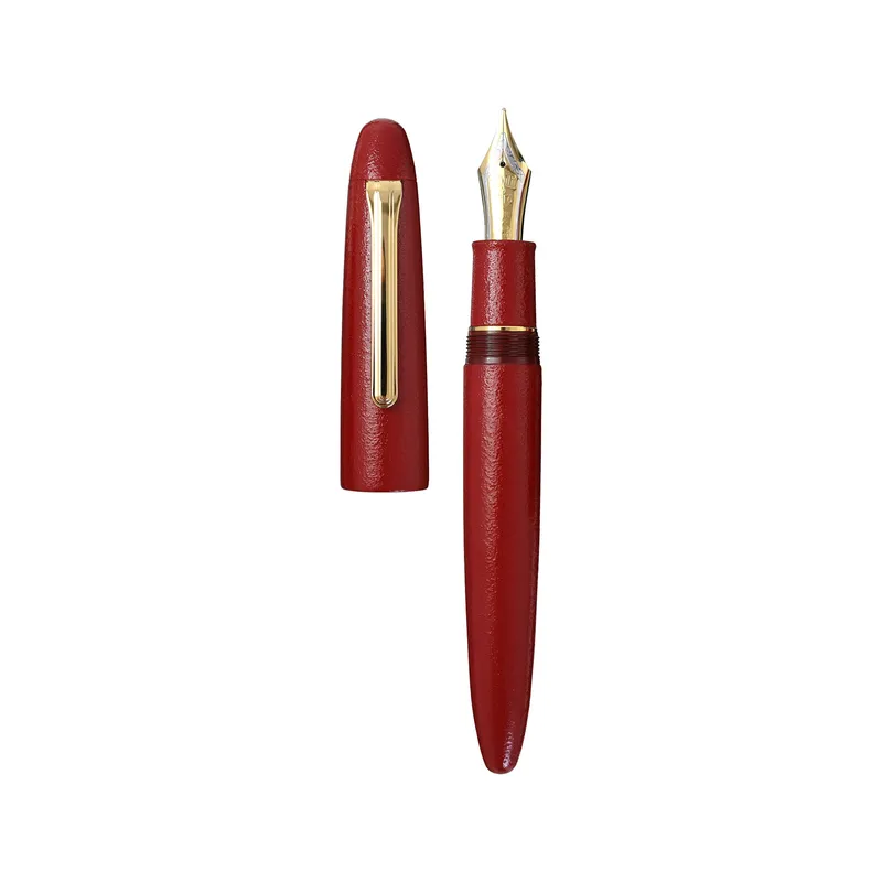 Sailor Iro Miyabi I Suou King of Pens Fountain Pen (21K Broad) - Red With Gold Trims