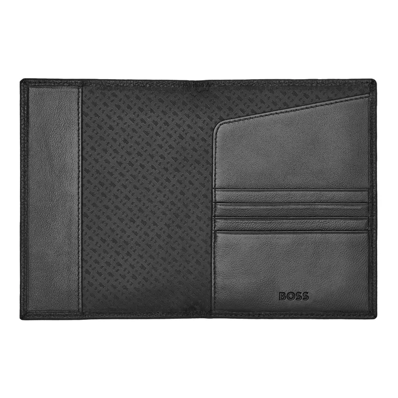 Hugo Boss Passport holder Classic Grained - Black
