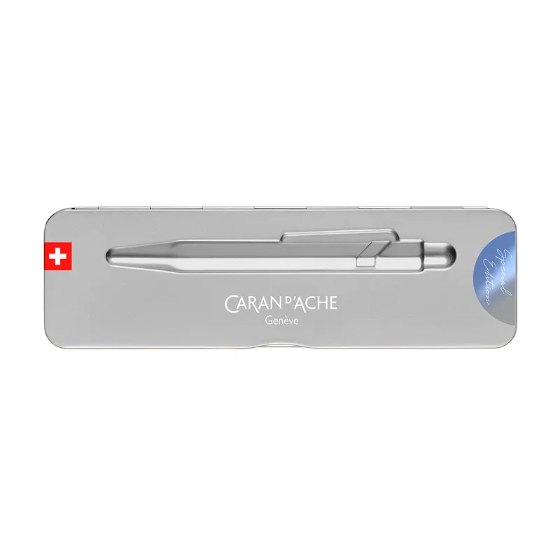 Caran d'Ache 849 Claim Your Style Ed. 5, stormy blue in grey slimpack Ballpoint Pen