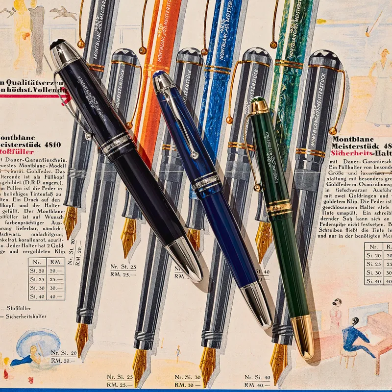 Montblanc 131341 MeisterstÃ¼ck The Origin Collection Classic Fountain Pen (14K Fine) - Green With Gold Trims