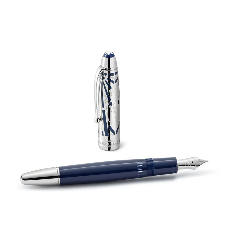Montblanc 131346 MeisterstÃ¼ck The Origin Collection Doue Legrand Fountain Pen (14K Medium) - Blue With Platinum Trims