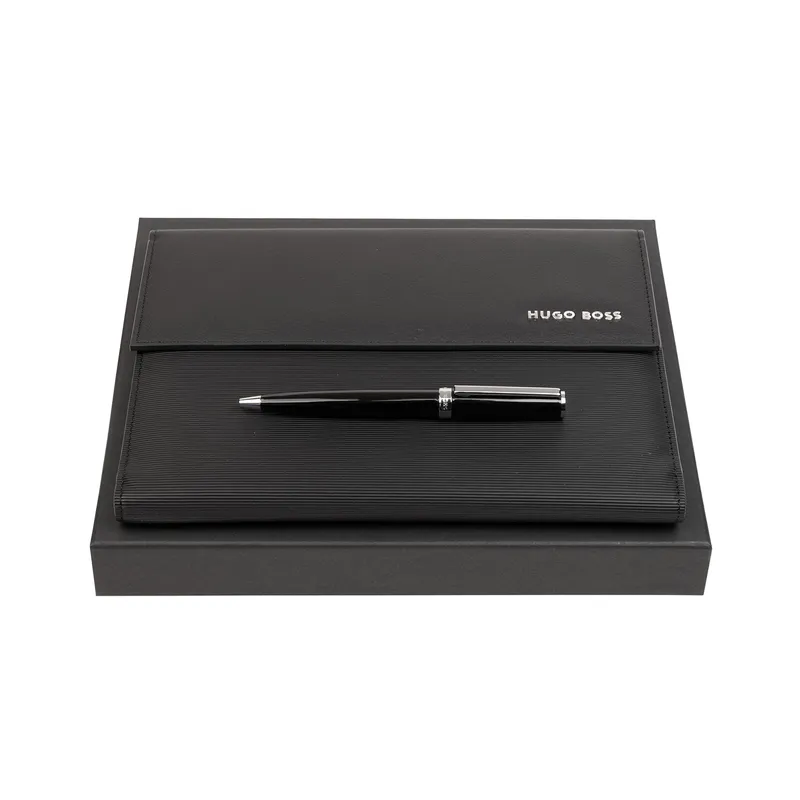 Hugo Boss Set Iconic HPBM254A Ballpoint Pen & Folder A5