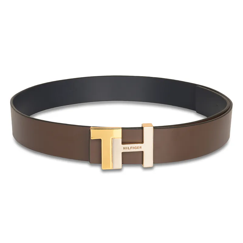 Tommy Hilfiger Liv Reversible Semi Formal Belt Medium - Brown And Navy