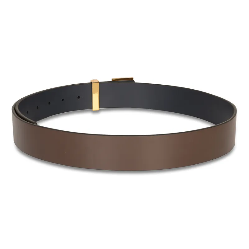 Tommy Hilfiger Liv Reversible Semi Formal Belt Medium - Brown And Navy