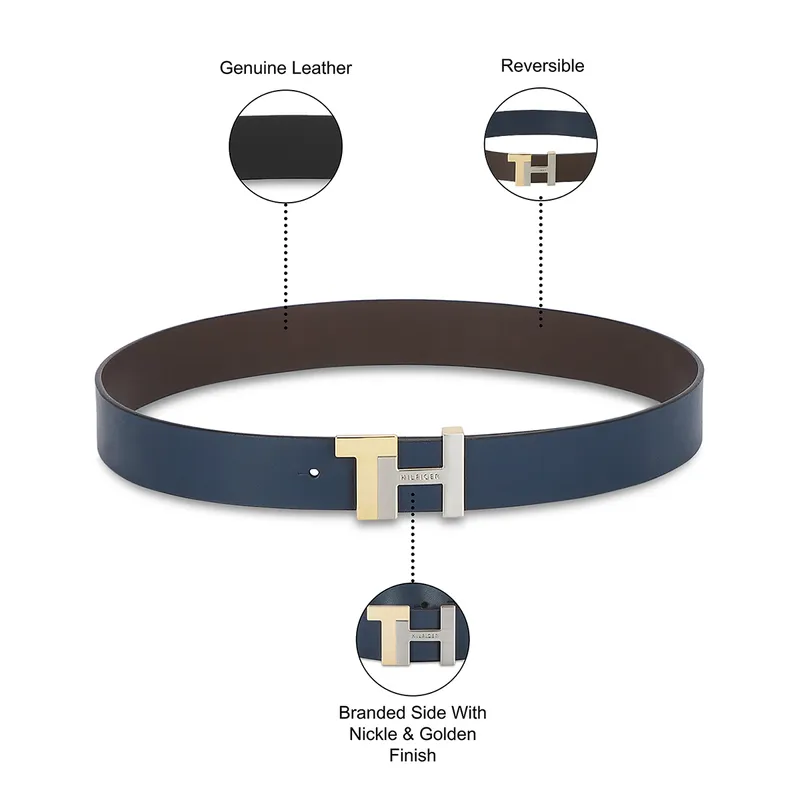 Tommy Hilfiger Skive Reversible Casual Belt Extra Large - Navy And Brown