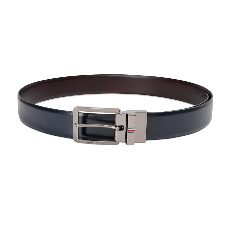 Tommy Hilfiger Keeney Reversible Casual Belt Medium - Navy And Wine