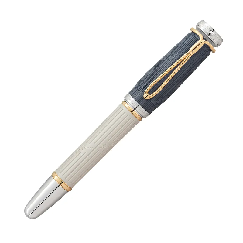 Montblanc 130672 The Writers Edition Jane Austen Fountain Pen (18k Medium) - Blue Jean with Gold trims