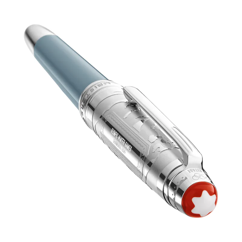 Montblanc 131367 MeisterstÃ¼ck The Olympic Heritage Collection Chamonix 1924 Doue Fountain Pen (18K Medium) - Grey With Platinum Trims