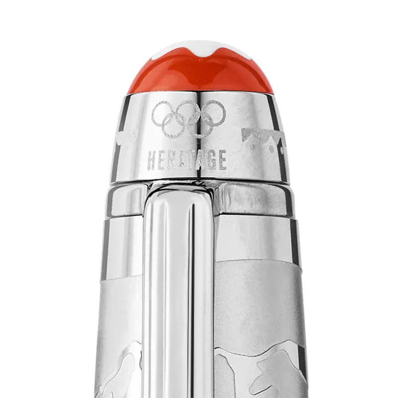 Montblanc 131367 MeisterstÃ¼ck The Olympic Heritage Collection Chamonix 1924 Doue Fountain Pen (18K Medium) - Grey With Platinum Trims
