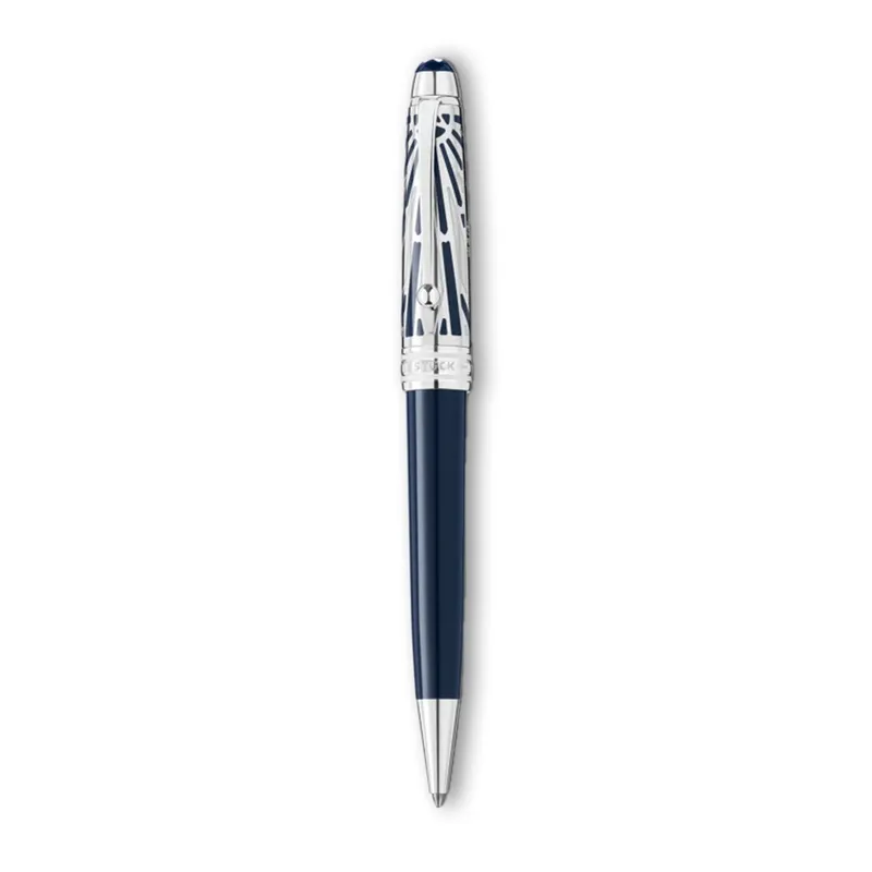 Montblanc 131348 MeisterstÃ¼ck The Origin Collection Doue Midsize Ballpoint Pen - Blue With Platinum Trims