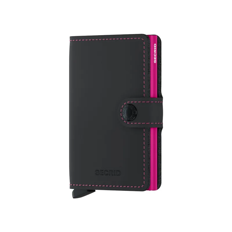 Secrid Miniwallet Matte Black & Fuchsia