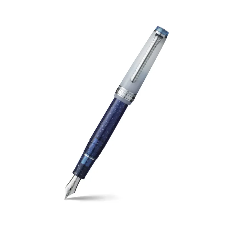 Sailor Professional Gear Slim Sunlight from the Ocean Floor Umizoko kara Taiyo Fountain Pen (14K Extra Fine) - Blue With Rhodium-Plated Trims