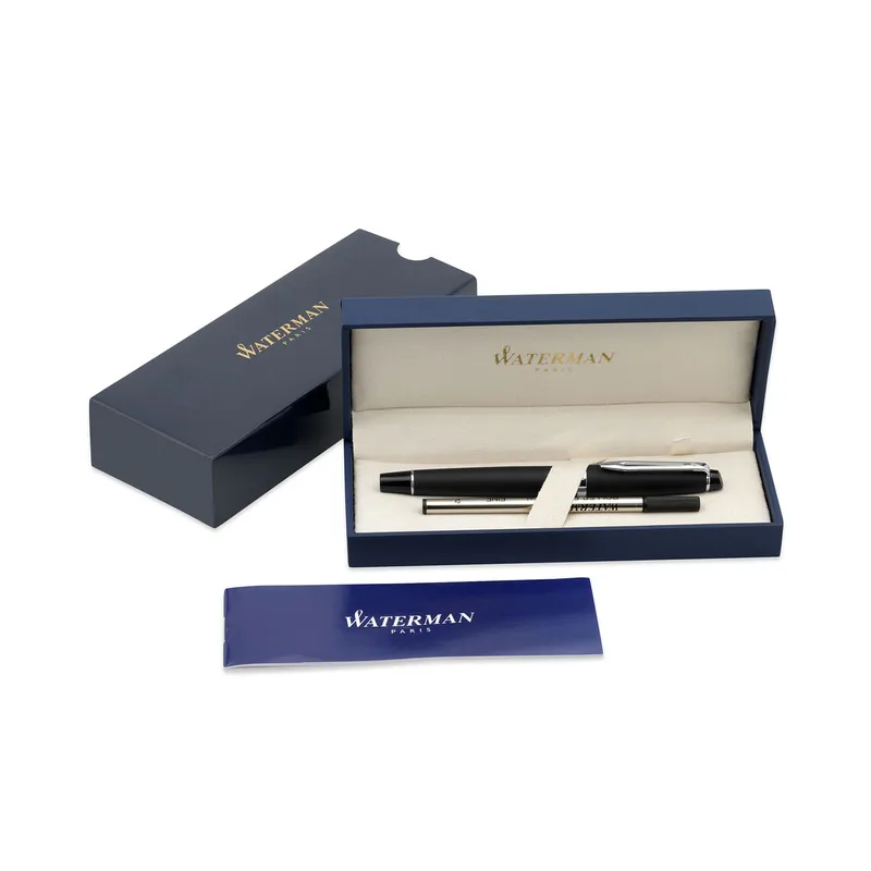 Waterman Expert Matte Black Chrome Trim Rollerball Pen