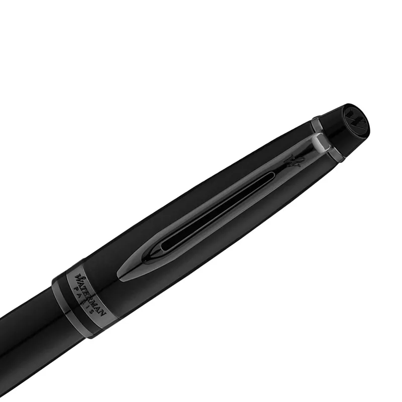 Waterman Expert Metallic Black Ruthenium Trims Fountain Pen - Medium