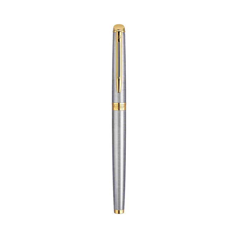 Waterman Hemisphere Stainless Steel Gold Trim Rollerball Pen