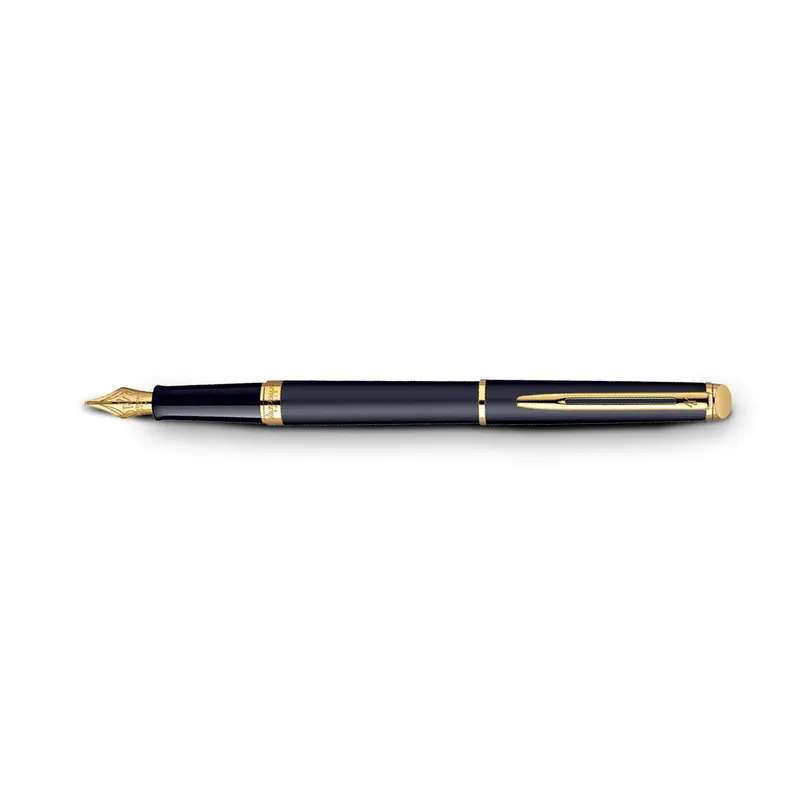 Waterman Hemisphere Matte Black Gold Trim Fountain Pen - Medium