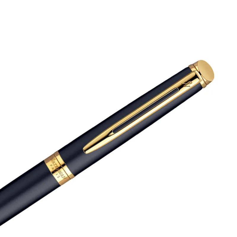 Waterman Hemisphere Matte Black Gold Trim Fountain Pen - Medium