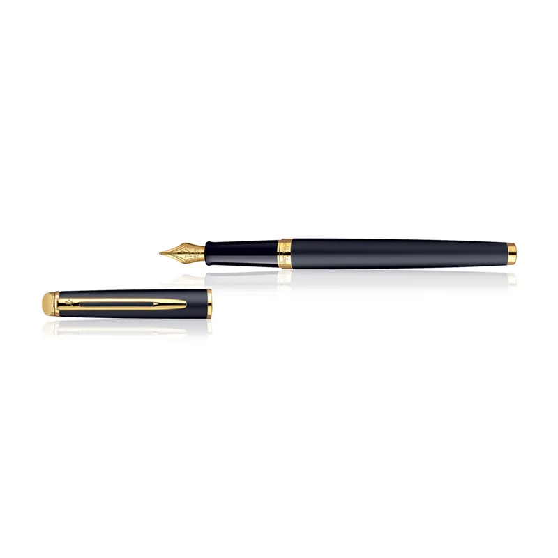 Waterman Hemisphere Matte Black Gold Trim Fountain Pen - Medium