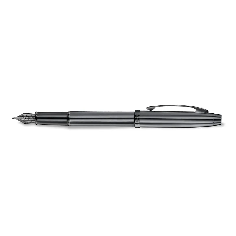 Sheaffer 100 9375 Ionic Gunmetal Grey Fountain Pen with Shiny PVD Trims - Medium