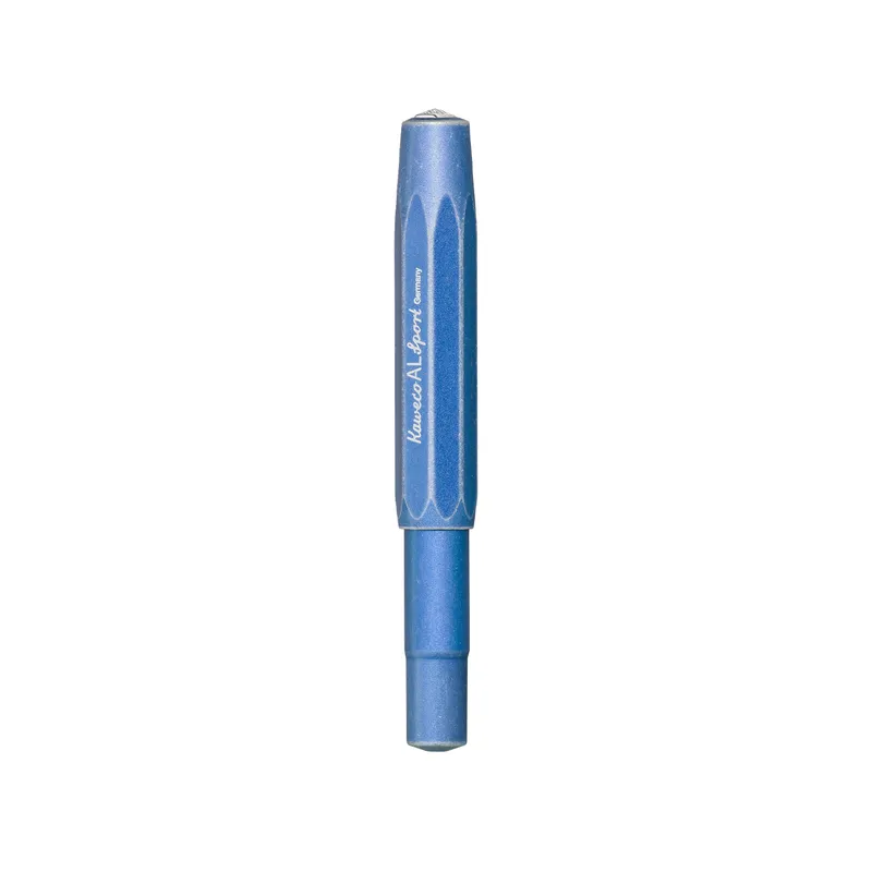 Kaweco Al Sport Stonewashed Fountain Pen Blue with Silver Trims - Medium