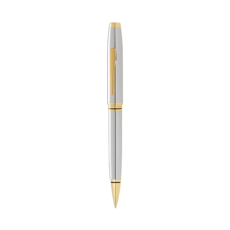 Cross Coventry Chrome Ballpoint Pen with Gold Trims