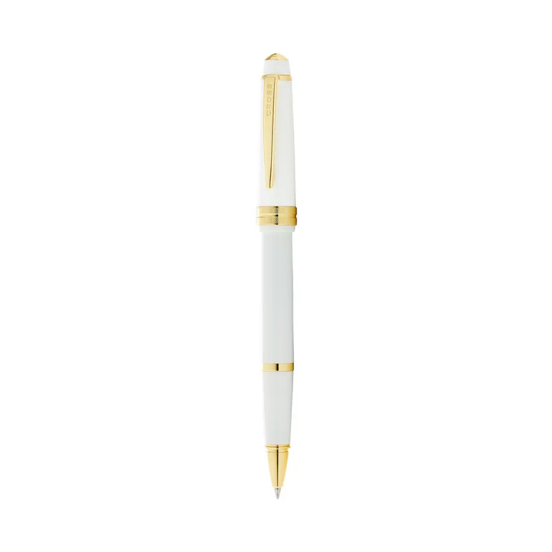 Cross Bailey Light White Resin Rollerball Pen with Gold Trims